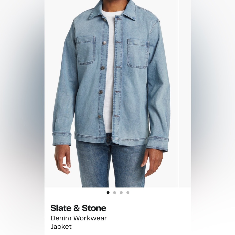 Slate & Stone NWOT Washed Blue Lightweight Shirt Jacket